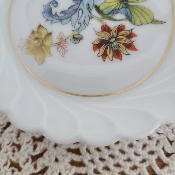 Signed F. Haviland Limoges France Cathay 5" Swirled Nut Coaster Tidbit Dish Set - Picture 6 of 16